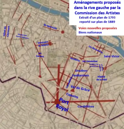 Plan des artistes rive gauche