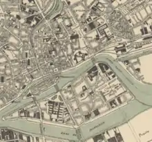 Plan du Centre-ville de Nantes 1909 révisé 1921, l'île de Feydeau est visible.