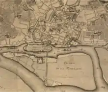 Plan du Centre-ville de Nantes détail plan Cacault 1756-1757