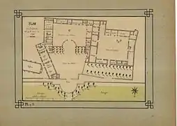 Plan du château de Bazemont de 1786 recopié par Anjoran en 1899.