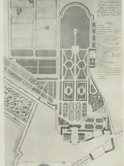 Plan du parc au XVIIIe siècle.