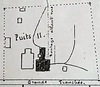 Plan de masse des installations du puits.