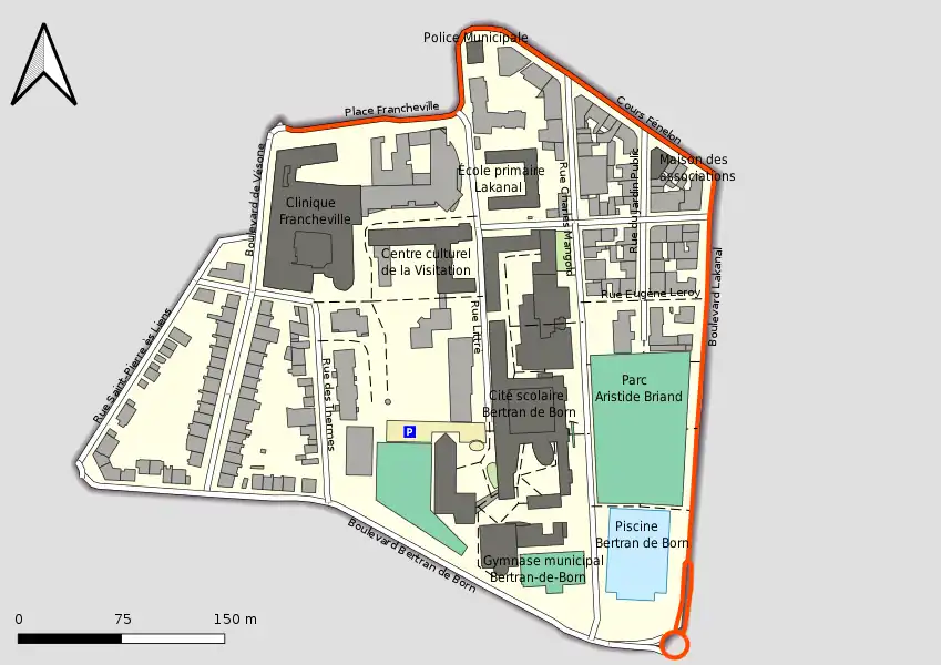 Plan du quartier Bertran-de-Born.