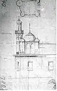 Plan et élévation du minaret.
