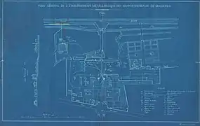 Plan général de la fonderie de Mazières.