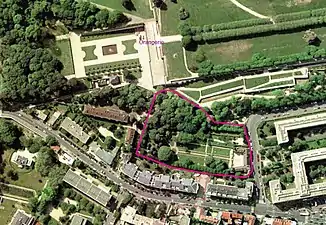 Plan des jardins du musée de nos jours.