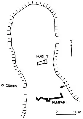 Plan de l'oppidum de Piégu.