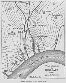 Plan de la topographie de Bordeaux à l'époque Gallo-Romaine