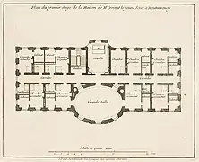 Plan du premier étage du château-neuf de Montmorency. Mariette, vers 1730.