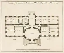 Plan du rez-de-chaussée du château-neuf de Montmorency, Mariette, vers 1730.
