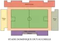 Schéma de la disposition des différentes tribunes du stade