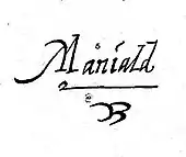 Signature de Étienne Maniald