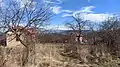 Maisons abandonnées à Planinistsa et le Mont Vitocha au fond