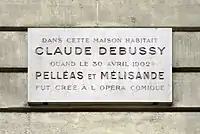 No 58 : Plaque commémorative de Claude Debussy