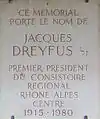 La plaque évoquant Jacques Dreyfus.