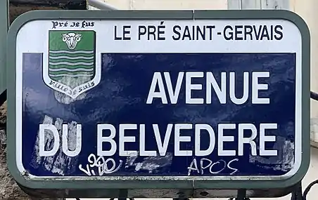 Plaque de l'avenue au Pré-Saint-Gervais.