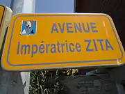 Plaque Avenue Impératrice Zita