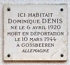 Plaque au no 14.