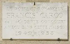 Plaque Francis Carco