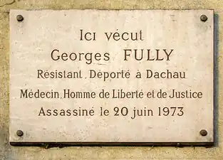 Plaque au no 25.