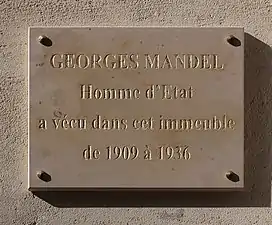 Plaque 72 avenue Mozart (Paris).