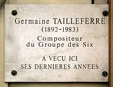 Plaque au no 87.