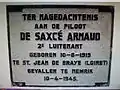 Plaque en mémoire d'Arnaud à Hemrik.