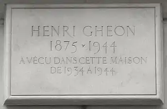 Plaque au no 68.