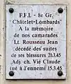 Plaque au no 3 en hommage à Jean Rousseau et Claude Vié.