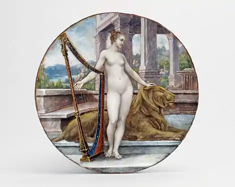 Sans titre (1889), en collaboration avec Paul Grandhomme, émail sur cuivre, New York, Metropolitan Museum of Art.