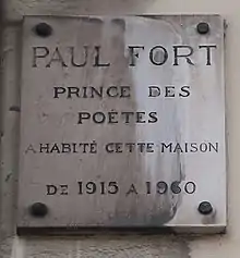 Plaque au no 34.