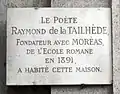 Plaque de Raymond de La Tailhède.