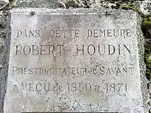 Photo de la plaque Robert Houdin