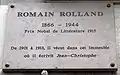 Plaque de Romain Rolland.