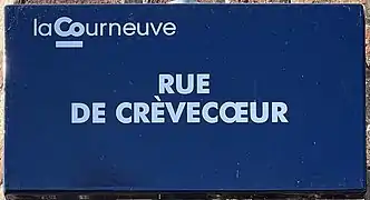 Plaque de la rue à La Courneuve.