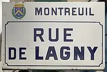 Plaque de la rue à Montreuil.