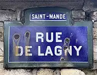 Plaque de la rue à Saint-Mandé.