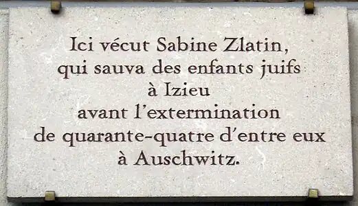 La plaque du 46, rue Madame à Paris.