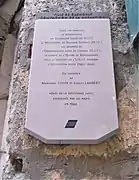 Plaque commémorative, 7, rue Jean-Jacques Rousseau