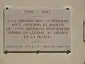 plaque commémorative de 1956-1962 (Algérie) 117e R.I.