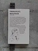 Plaque dédiée à Emmanuel Mounier