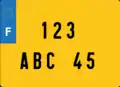Plaque d'immatriculation automobile entre 1993 et 2009 - Format "carré" arrière