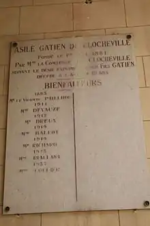 Fondé le 1er août 1881 par Mme la Comtesse de Clocheville suivant le désir exprimé par son fils Gatien décédé à l'âge de 19 ans.