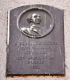 Plaque commémorative de François Huber.