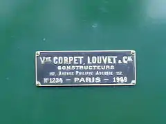 Plaque de constructeur de la 030T 75 ex-TIV