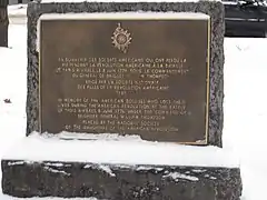 Plaque des filles de la Révolution américaine.