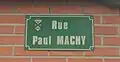 Plaque de rue Paul Machy à Saint-Pol-sur-Mer