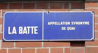 Plaque de rue de La Batte.