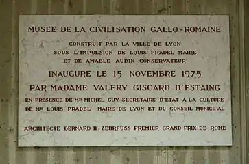 Plaque d'inauguration