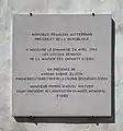 Plaque de l'inauguration par François Mitterrand.